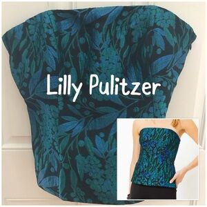 LILLY PULITZER Camilo Strapless Brocade Top *Deep Lagoon Berry Wild Metallic*